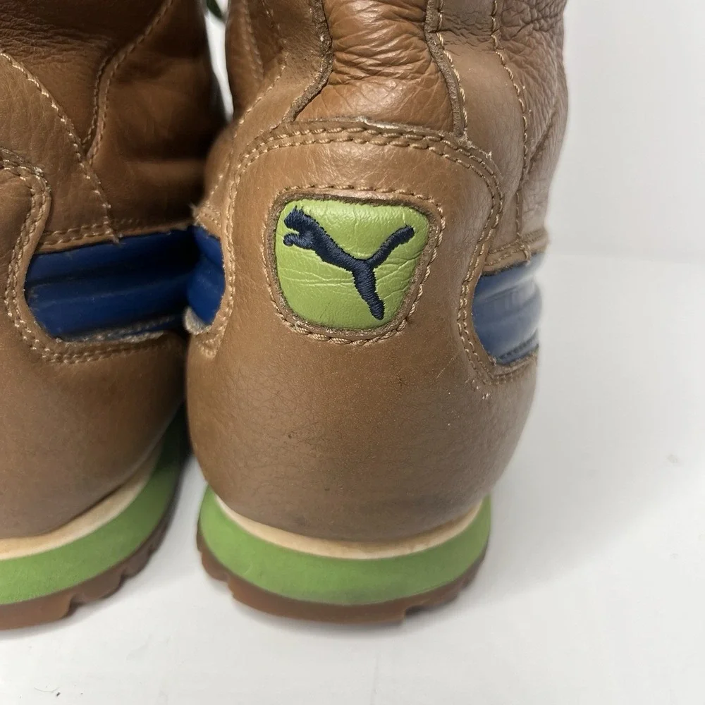 Vintage Puma Women's Size 9 Duck Boots Tan Navy Almond Toe Outdoor Travel Hiking